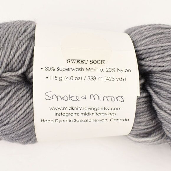 Midknit Cravings Sweet Sock Yarn Superwash Merino Nylon Blend Smoke & Mirrors - Picture 3 of 3